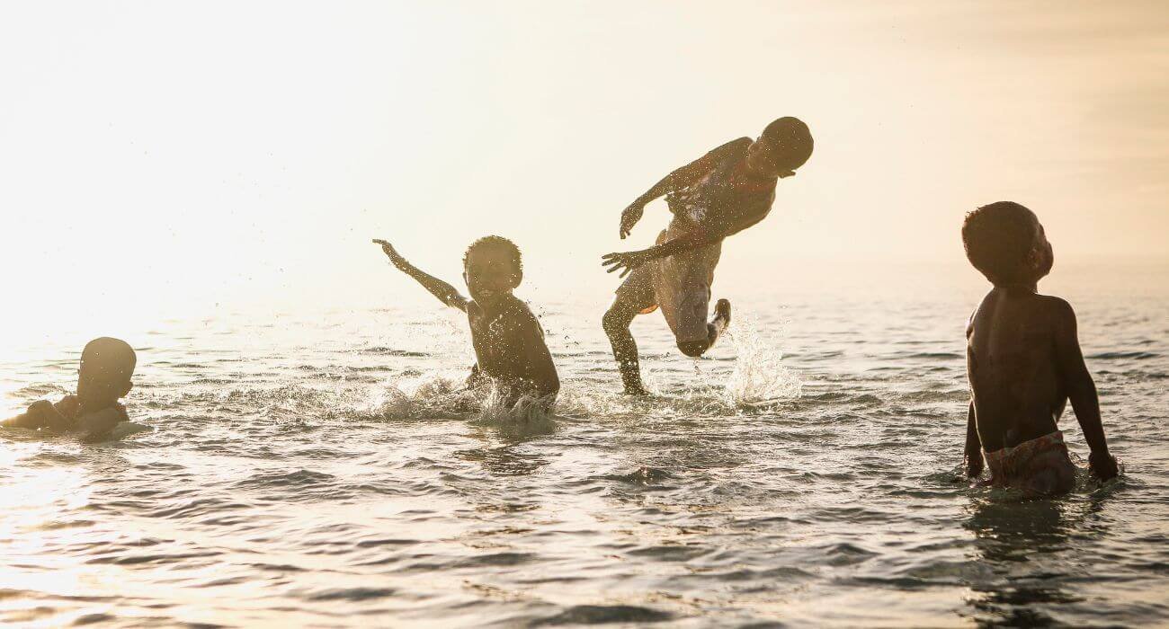 kids trying ne things with friend